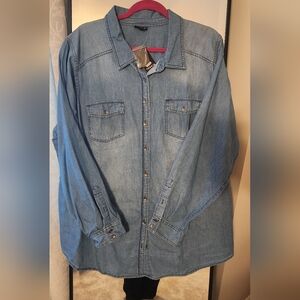 Torrid Blue Button Down Denim Shirt